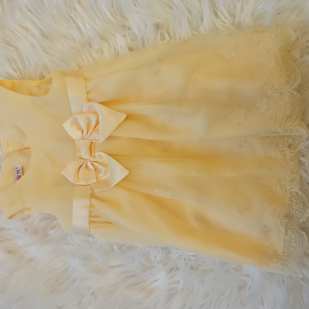 Toddler Yellow Spring Lace Dress